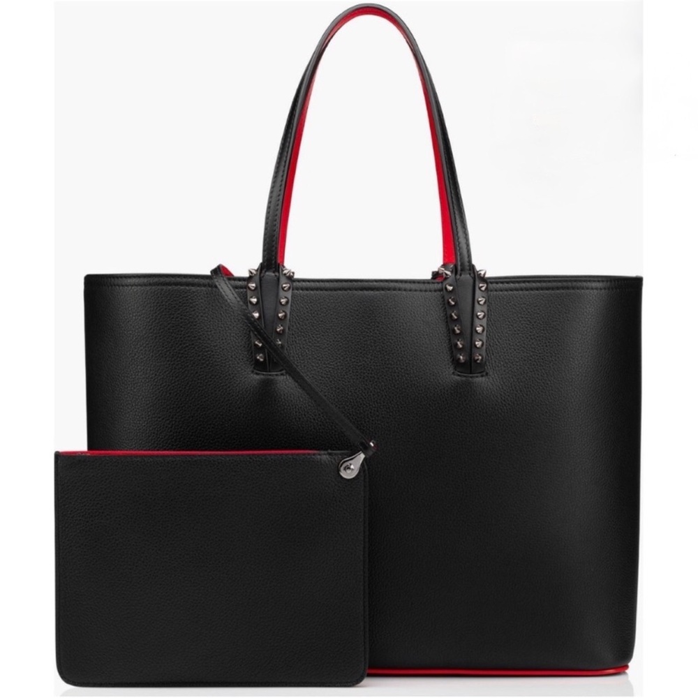 CHRISTIAN LOUBOUTIN Cabata Calfskin Leather Tote With Removable Pouch